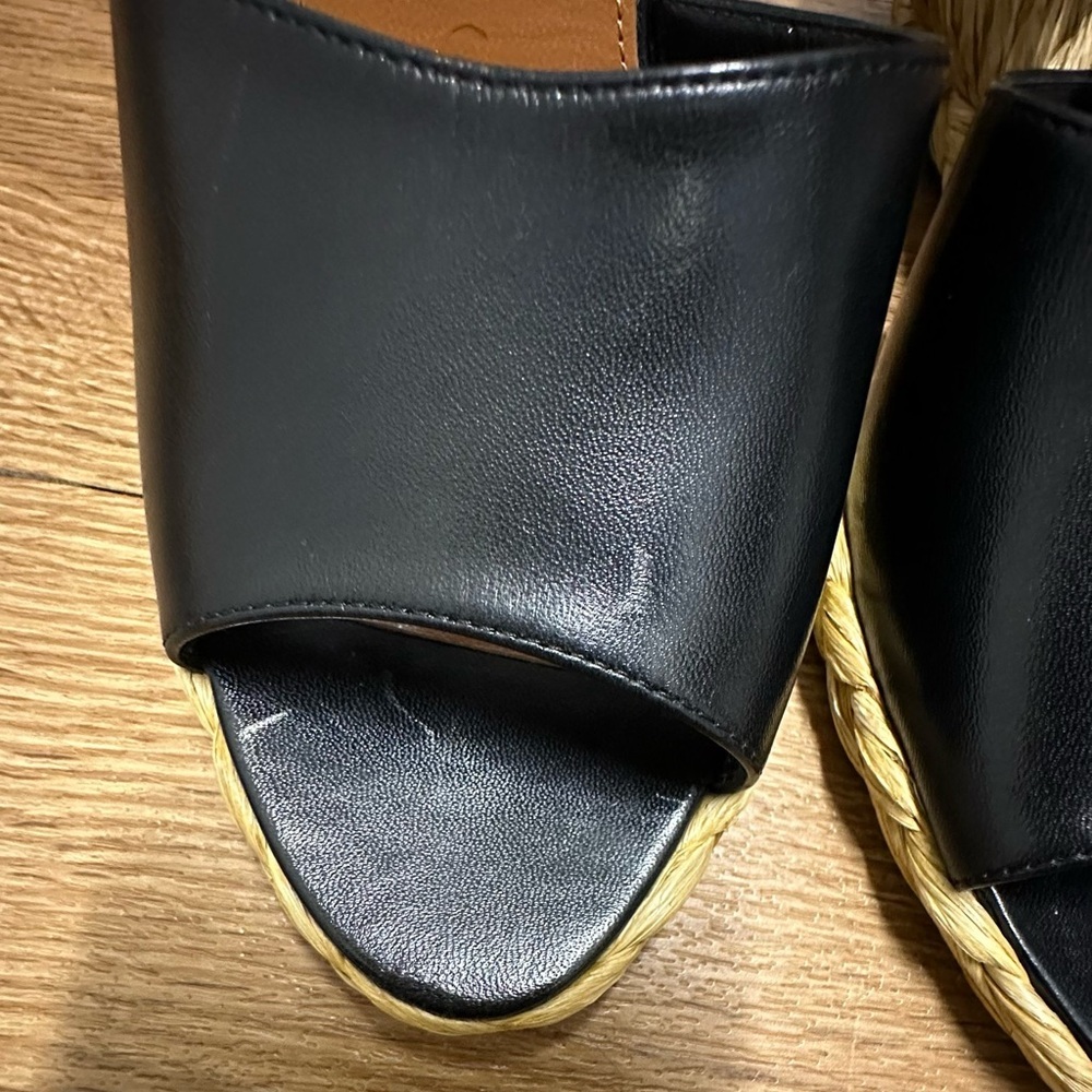 SAINT LAURENT Paloma Black Wedge Sandals - Picture 13 of 16